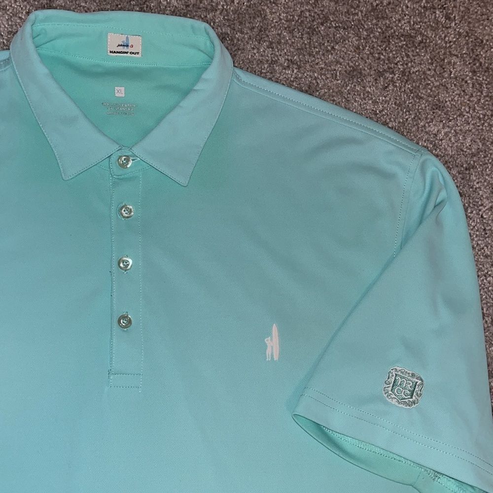 Johnnie O Performance Hanging out North Ridge Raleigh NC area Golf Course shirt